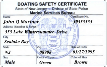 New Jersey Boater Card