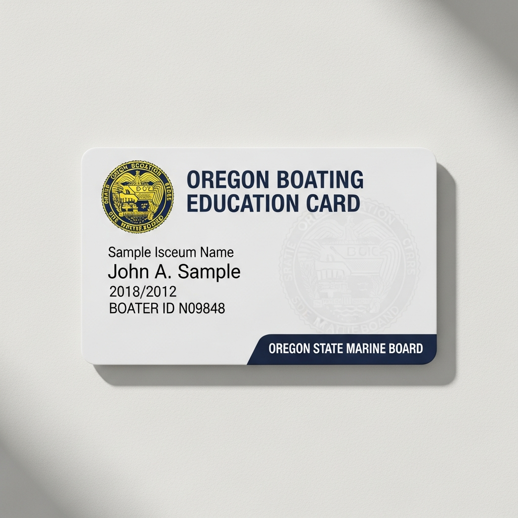 Oregon Oregon Boating Education Card